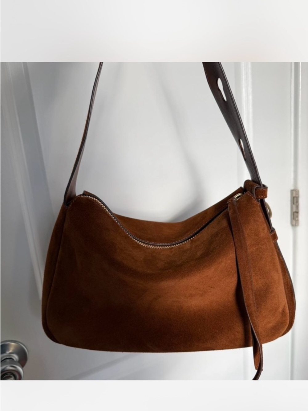 Tory Burch Chestnut Suede Large Shoulder Bag